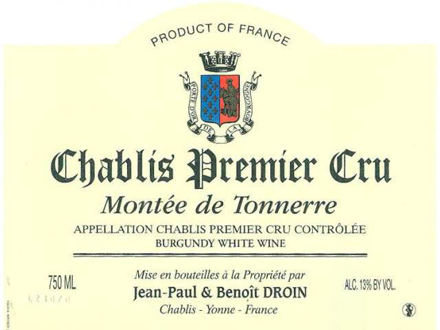Droin Chablis Montee de Tonnerre 2022