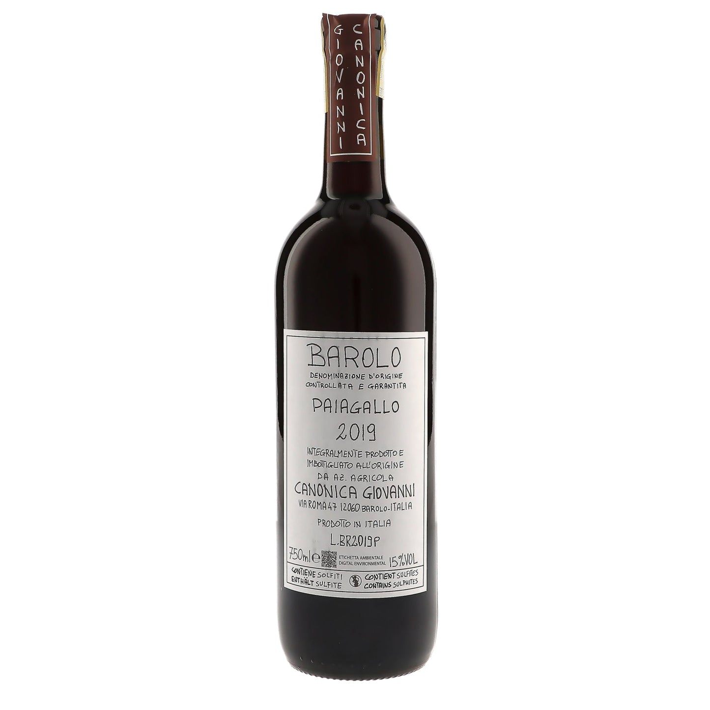 Canonica Barolo Paiagallo 2019 Bottle Image
